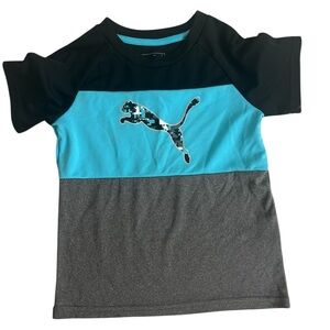 Puma Kids Black, Blue & Gray Graphic T-Shirt